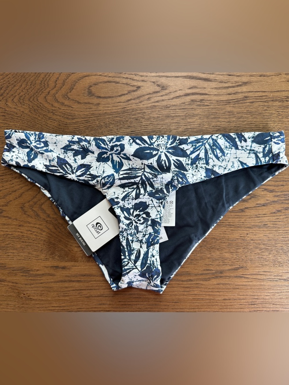 RIP CURL Navy and White Floral Swim Bottom - NWT